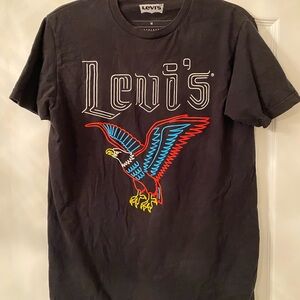 Levi's Black T-Shirt with Eagle Graphic